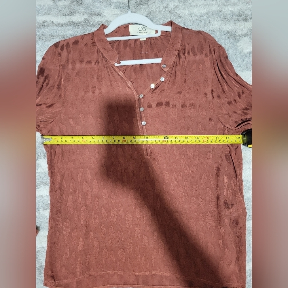 Women's Brown Button-Up Top - Picture 10 of 13